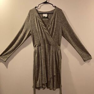 Anthropologie Soft High Waist Belted V-Neck Dress NWOT